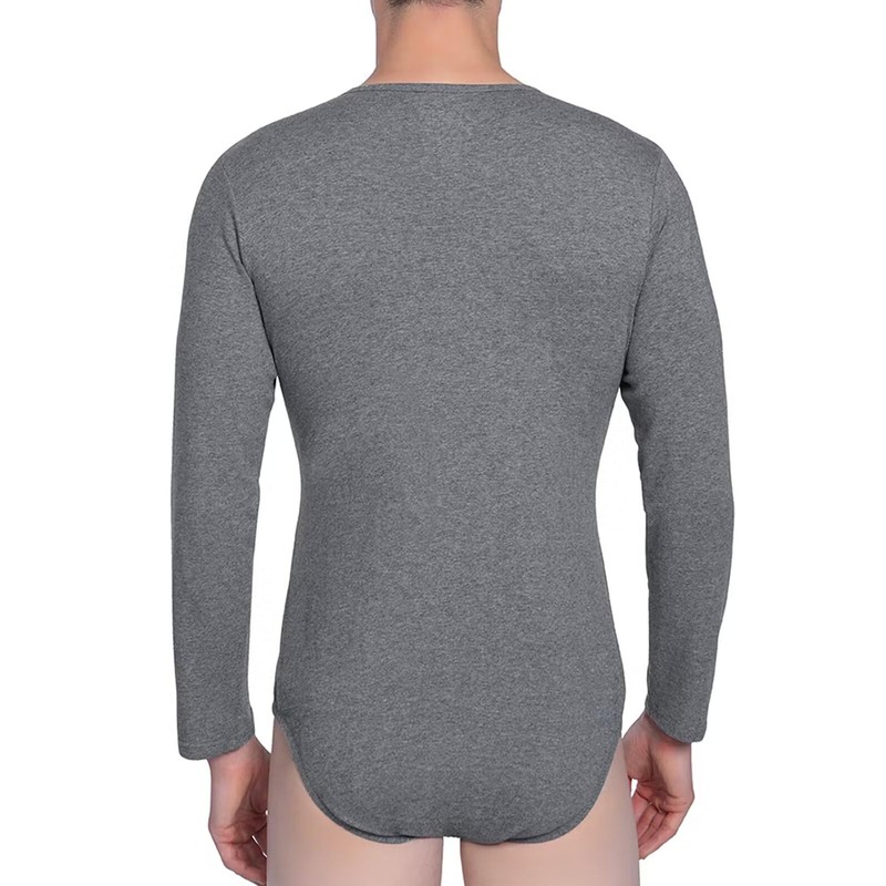 Landofgenie Men One Piece Bodysuit Long Sleeve Onesie Pajamas Tops