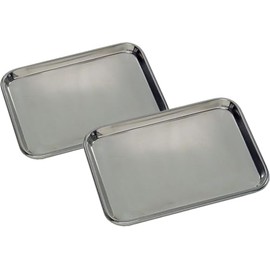 Steel Mayo Instrument Work Trays, 24 Gauge, Set of 2, 21.5" x 15.75" with 1" Lip