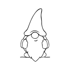 Newstamps Stamp Gnome 02 Large Wooden & Rubber Rubber Stamp for Card Making, Wooden Stamp, Christmas, Christmas Card, Advent, Scrapbook, Textile Stamp, Decoration, Children