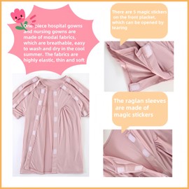 Aylashine Unisex Bedridden Patient Clothing,Easy to Wear and Take Off, Modal,for Bedridden Patients,The Elderly,Fractures Light Purple (XXL)