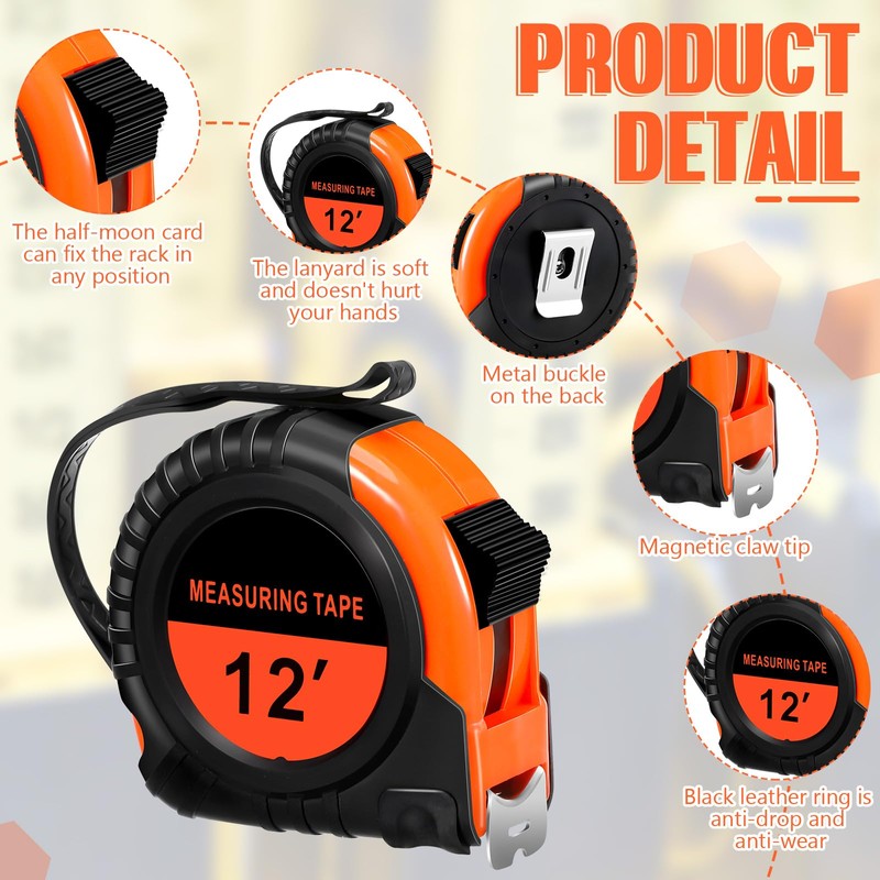 Copkim 50 Pieces Tape Measure Retractable and Easy Read with