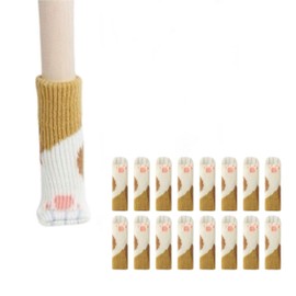 MEGVOYA Chair Leg Cover, 16 Pieces, Double Layer Knit, Felt, For Square Legs and Round Legs, Noise Prevention, Scratch Prevention, Earthquake Prevention, Room Decoration, High Elasticity, Chair Cover