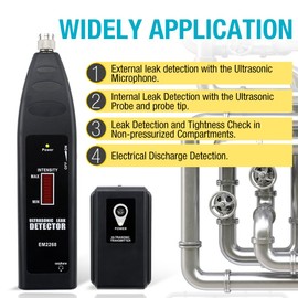 allsun Pro Ultrasonic Leaking Detector Transmitter Auto Noise Finder, Electronic Stethoscope HVAC Machine Noise Monitor 36-44KHz, Air Gas Water Leak Diagnosis Tool