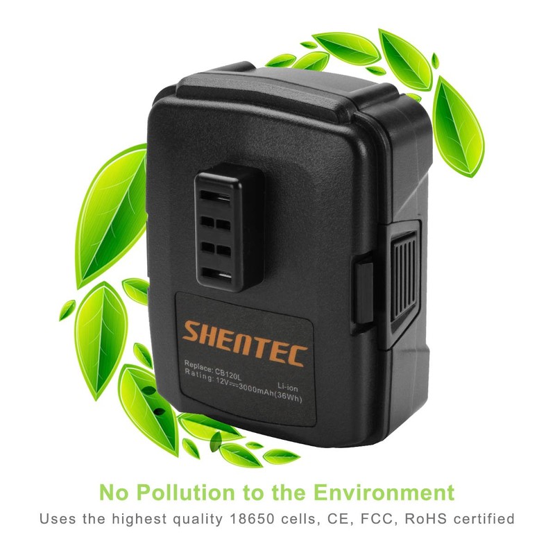 Shentec 2-Pack 3.0Ah 12V Battery Compatible with RYOBI CB120L CB121L