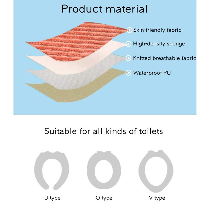 Thickened Toilet seat Cushion Cover is Universal, Warm, Washable and