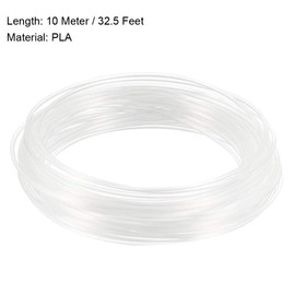 sourcing map 3D Pen 3D Printer Thread 10 Meters 32.5 Ft PLA 1.75mm Clear 10 Meters