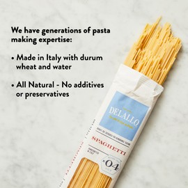 DeLallo Spaghetti Pasta, 1 Pound Bag, 8 Pack, Classic Style, Imported from Italy, Cooks in 9 Minutes, Homemade Recipe, Non-GMO