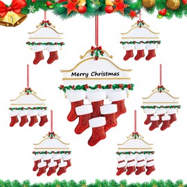 Christmas Decoration Socks Pendant, Family Groups DIY Name Blessing Hanging Pendant Decoration Socks, Ceramics Christmas Tree Hanging Ornament, Party Christmas Tree Pendant Creative Xmas Gift (Sock 6)