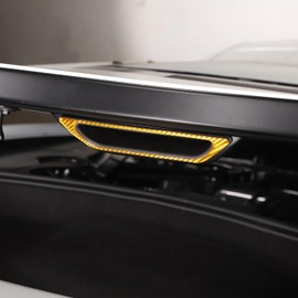 TOYCIDFG Carbon Fiber Car Cover Trim Decorative Sticker for C8 Corvette Stingray Z06 2020-2024 Interior Accessories (Engine Compartment Handle Frame)