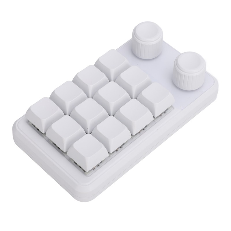12 Keys Small Keyboard with Dual Knobs and RGB Light