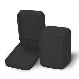 HESSION Set of 2 Velvet Jewelry Pendant Necklace Gift Box Engagement Wedding Case (Black)