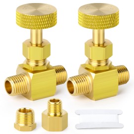 GASHER Brass Replacement Control Needle Valve 1/4" Male NPT X 1/4" Male NPT 2PCS