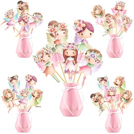 Fairy Party Centerpiece Stciks Fairy Birthday Decorations Fairy Centerpieces for Table 28pcs Fairy Party Table Toppers Fairy Baby Shower Decorations for Floral Fairy Garden Party Supplies