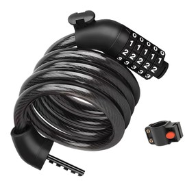 Bicycle Lock with Combination Code, High Security 5 Digit Code Bicycle Lock Best for Bicycle, Mountain Bike, Motorcycle, Scooter, Skateboard, 1.2 m/4 ft