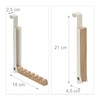 Relaxdays Folding Hook for 6 Hangers, Metal and Wood, Hooks