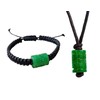 Dunkelgrüne Jade-Halskette und Armband für Männer, handgefertigter Schmuck