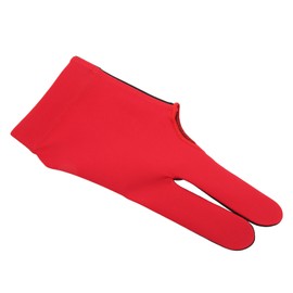 Left Hand Billiard Gloves Polyurethane Fiber Average Size Three Fingers Billiard Gloves for Billiard Shooters Red