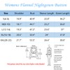 ENJOYNIGHT Women's Sleep Shirt Flannel Print Pajama Top Button-Front Nightshirt