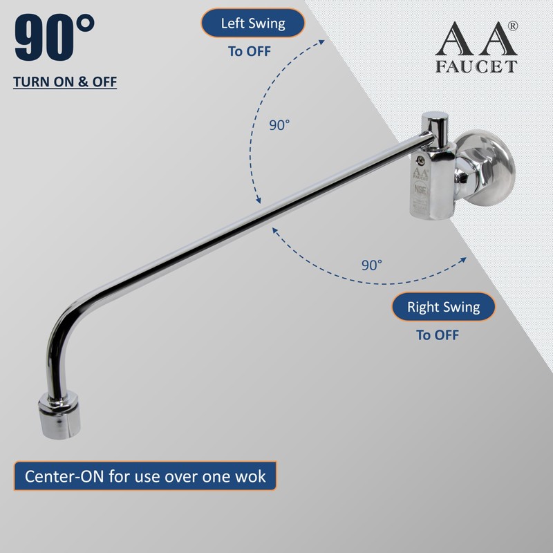 AA Faucet Wok Range Center-On Automatic Faucet with 17" Spout
