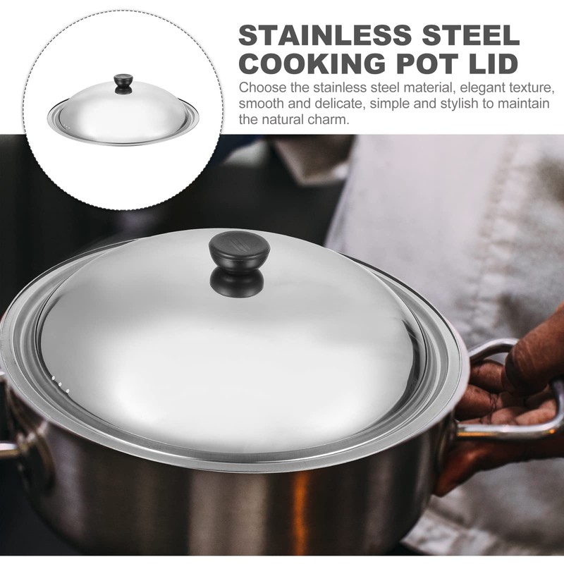 Operitacx Pot Lid Stainless Steel Lid Pan Lid Wok Pot