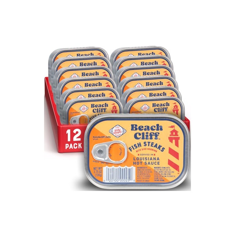Beach Cliff Wild Caught Fish Steaks in Louisiana Hot Sauce,