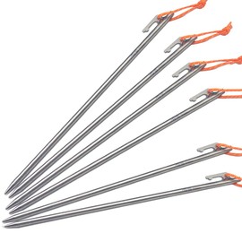 TiTo High Strength Titanium Alloy Tent Stakes for Canopy Camping Tent DIA7x200mm