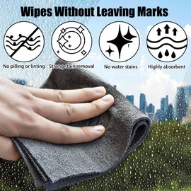 4erSetMagisches Reinigungstuch,Mikrofaser Magisches Reinigungstuch Verdickt,Wiederverwendbarer Magisches Reinigungstücher,Nicht-abfärbende Glasreinigungstücher,für Autoscheiben,Glas,Badezimmer,Küchen