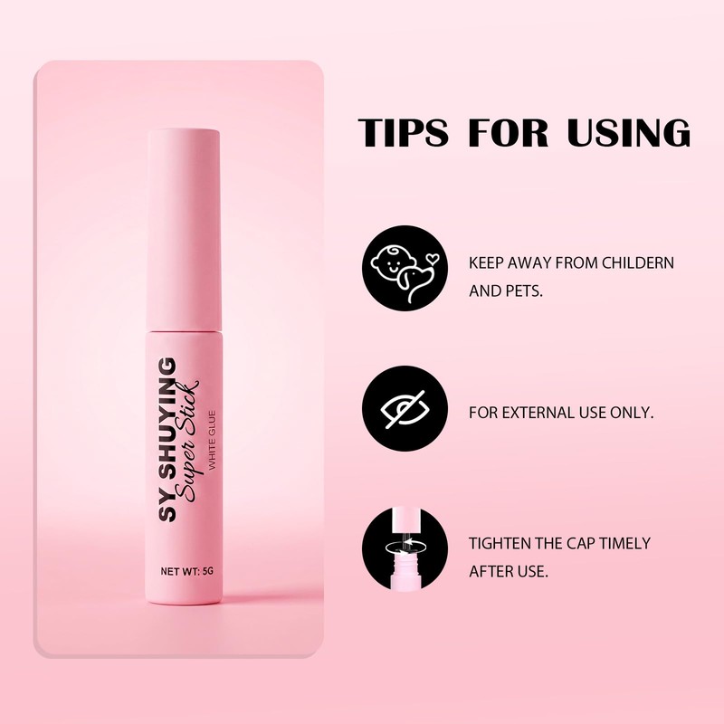 SY-SHUYING Super Strong 7-Day Extended Wear Strip Lash Adhesive, Waterproof,