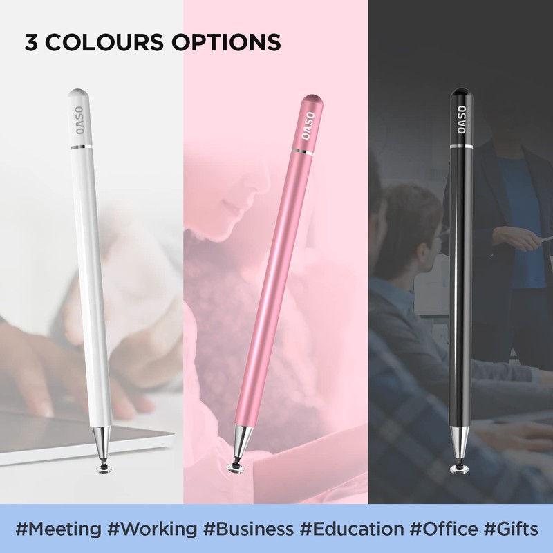 Capacitive Disc Tip Stylus Pen and Magnetic Cap Compatible with