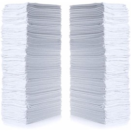 SIMPLI-MAGIC Cotton Shop Towels 14"x12" (145 Pack) – Reusable Cleaning Shop Rags for Automobiles, Industries, Garage and Homes (White)