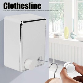 Stainless Steel Retractable Clothesline Wire Telescopic Wall Mounted Clothesline Retractable Extendable Clothesline Up to 4.2m / 20kg for Indoor and Outdoor(White)