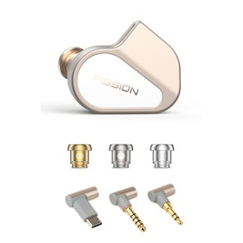 TANCHJIM FISSION In-Ear HiFi Wired Earphones | 0.4 inch (10 mm) DMT 5th Generation Dynamic Driver | 4 Stage Adjustable Filter + 3 Interchangeable Nozzles | Lightweight Aluminum Alloy Shell | Silver