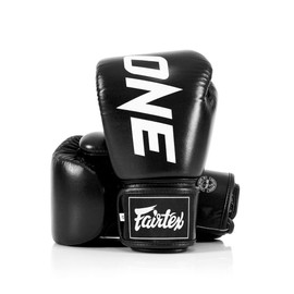 Fairtex BGV1 ONE Muay Thai Boxing Sparring Gloves (Black, 12 oz)