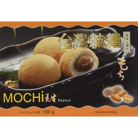 AWON Mochi Erdnuss, kleine Klebreiskuchen, als Nachtisch oder als süßer Snack zwischendurch (1 x 180 g mit 6 Mochis pro Packung)