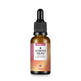sonnesee Vitamin D3/K2 Tropfen – 25 µg D3 & 20 µg K2 MK7 – 1700 Tropfen (50 ml) – Pflanzliches D3 aus Flechten – MCT-Öl – Vegan, laktosefrei – Für Knochen & Immunsystem
