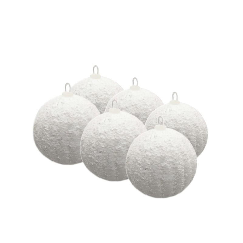 DARO DEKO Christmas Baubles with Snow Diameter 7 cm –