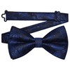 GUSLESON Navy Blue Bow Tie for Men Pre-Tied Adjustable Silk