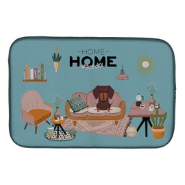 Caroline's Treasures CK7976DDM Chocolate Dachshund Sweet Home Dish Drying Mat Absorbent Dish Drying Mat Pad for Kitchen Counter Dish Drainer Mat for Countertop, 14 x 21", Multicolor