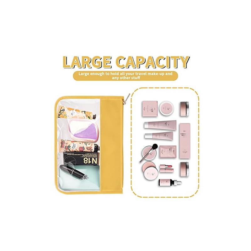 Bolsa transparente con cierre, bolsa de maquillaje transparente para mujeres