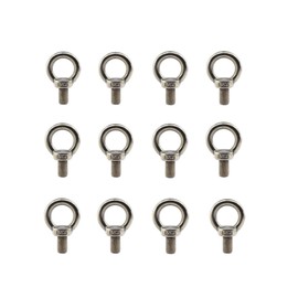 304 Stainless Steel M4 Lifting Ring Bolt Ring Shape with Standard Length of Thread, Pack of 12