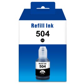 Mutikor T504 Black Bottle Ink Compatible for Eps 504 Black Refill Ink Replacement (1-Pack) - Work for Eps Eco Tank L4150 L4160 L4260 L6161 L6171 L6191 L6270 Printers & T504120 Ink Refill