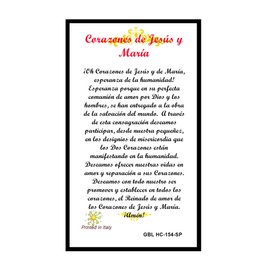 Gifts by Lulee, LLC Sagrado Corazon De Jesus Y Maria Tarjeta De Rezo Laminada Bendita Por Su Santidad Francisco