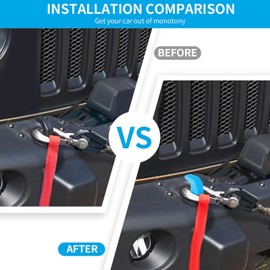 SQQP Bumper Tow Hook Covers 2Pcs Fit for 2007-2018 Jeep Wrangler JK JKU/for 2018-2024 JL JLU & Jeep Gladiator JT Exterior Accessories(Light Blue)