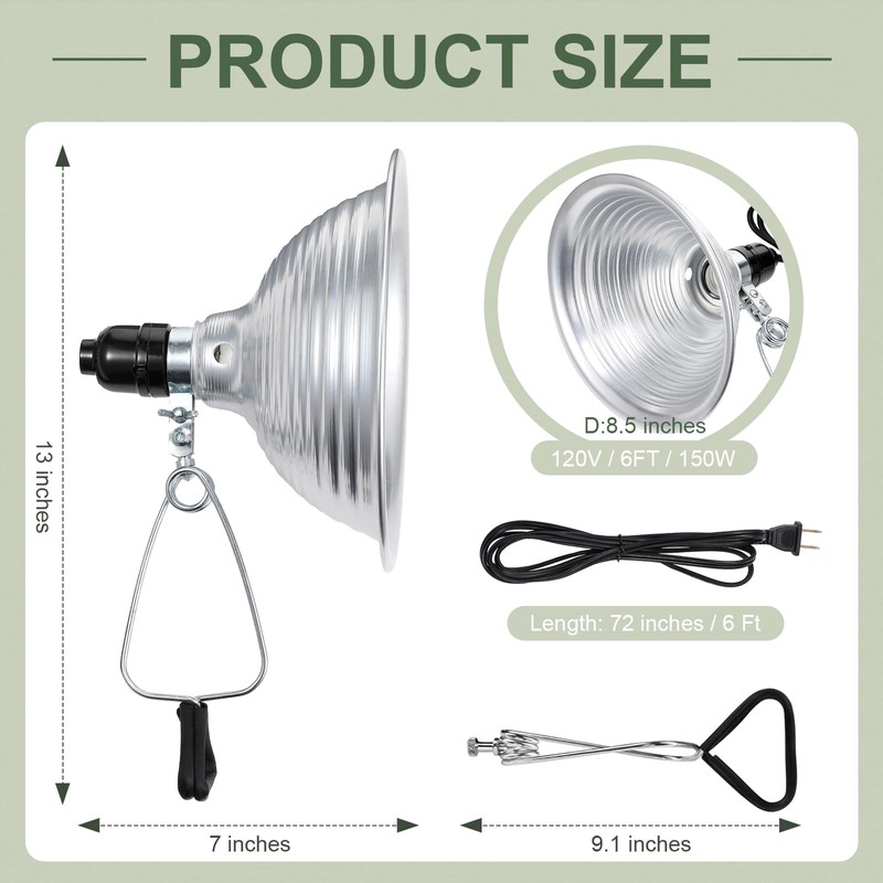 Macarrie 6 Pcs Adjustable Clamp Lamp Light with Aluminum Reflector