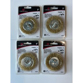 Carborundum Set of 4 Carborundum Wire Wheel Brush 3" x .008" x 1/4" 76x2x6mm 38647