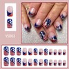 Independence Day Press on Nails Short Square False Nails with
