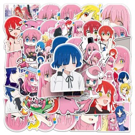 Bocchi The Rock Stickers Pack of 50 Waterproof Cute Anime Stickers for Laptop Skateboard Scrapbook Suitcase Luggage Water Bottles Car Bicycle Japanese Cartoon Stickers for Teenagers Children