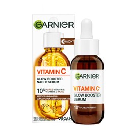 Garnier SkinActive Vitamin C Glow Booster Night Serum: 10% Pure Vitamin C & Hyaluronic Acid for Radiant, Smooth Skin. Regenerates During Sleep, Softens Lines & Pigment Spots. Vegan & Sustainable.