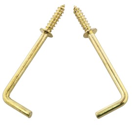 E-outstanding Right-Angle Screws Hook 20PCS 1-1/2inch Golden 7 Shape Self-Tapping Carbon Steel Nail Hook Fastener Accessories