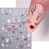 Christmas Nail Art Stickers Snowflake Deer Nail Decals Glitter Red